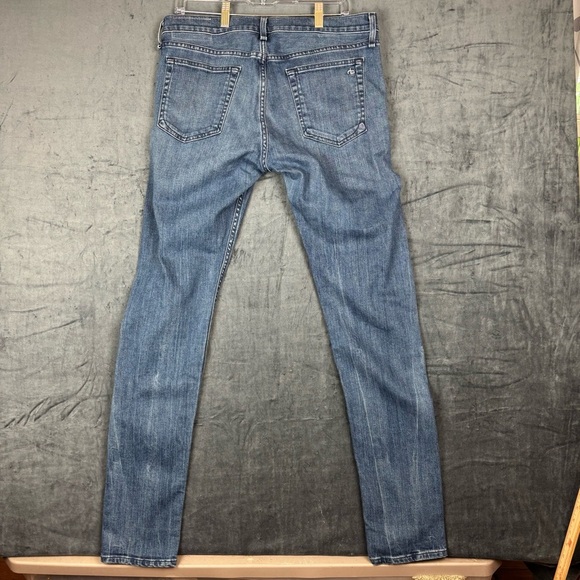 Rag & Bone Blue Slim Jeans with Distressed Look - Picture 2 of 11